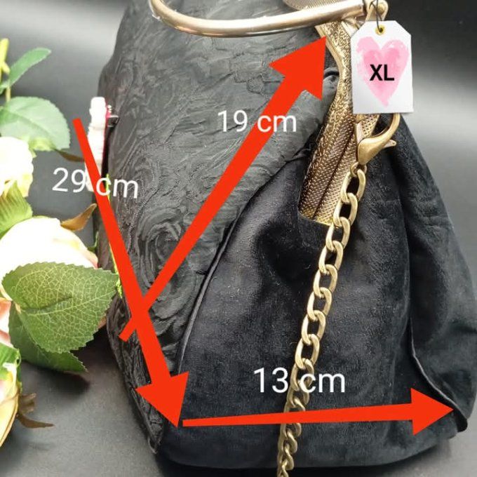 Sac XL roses noires