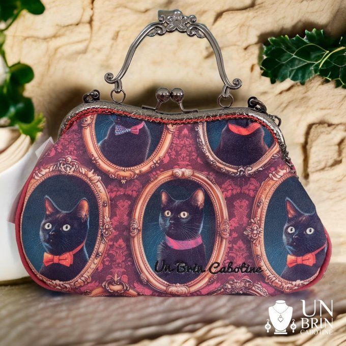 Sac chat noir et rouge