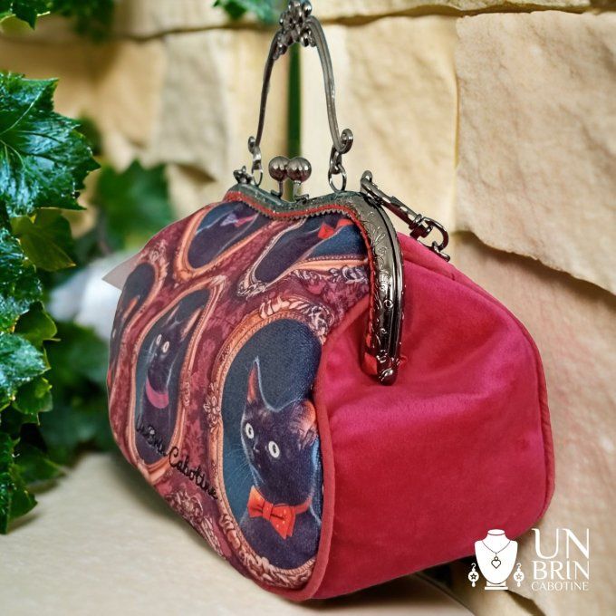 Sac chat noir et rouge