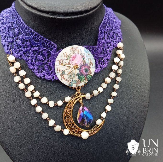 Collier chapelet, perles de nacre