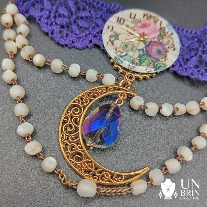 Collier chapelet, perles de nacre