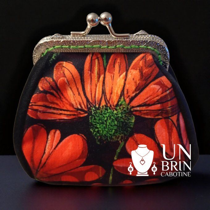 Porte monnaie "Marguerites rouges"