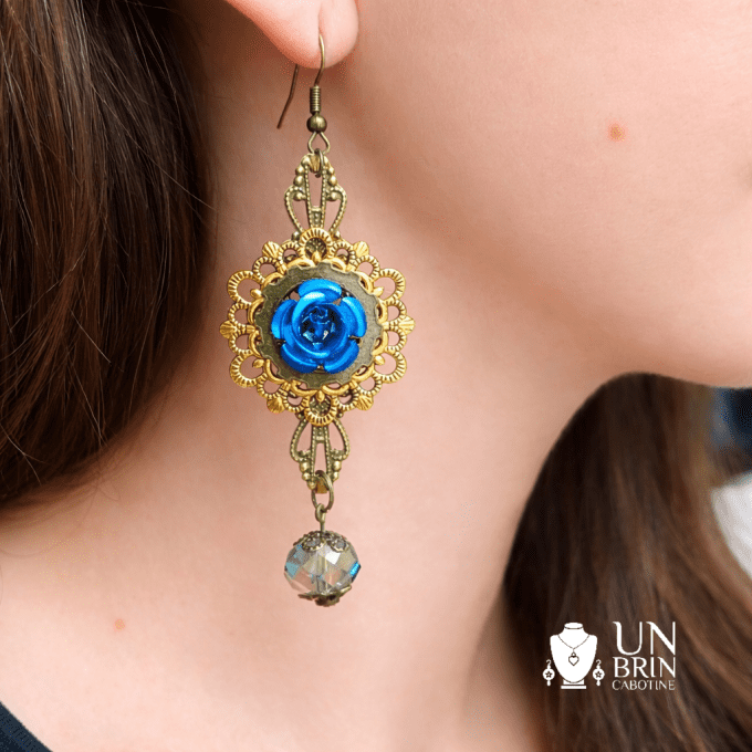 Boucles d'Oreilles "Saphir Impérial"