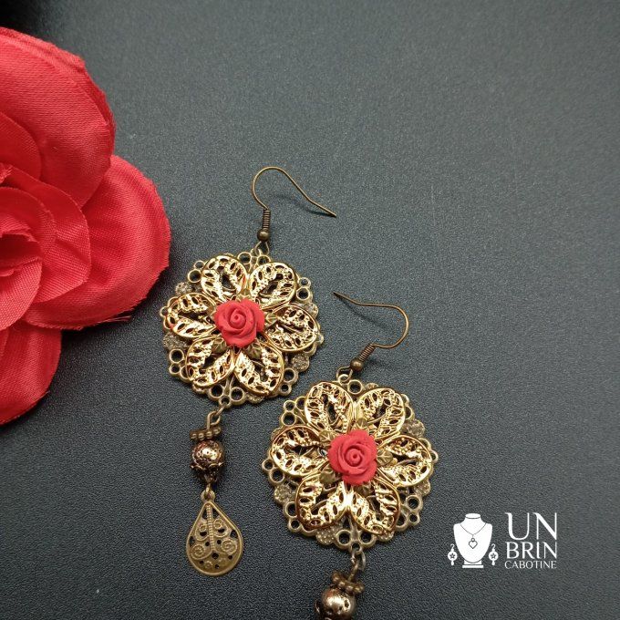 Boucles d'Oreilles "Mandala Solaire"