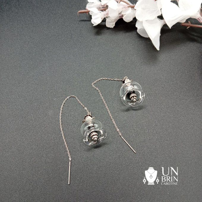 Corolle Transparente et Noire : Boucles d'oreilles modulables