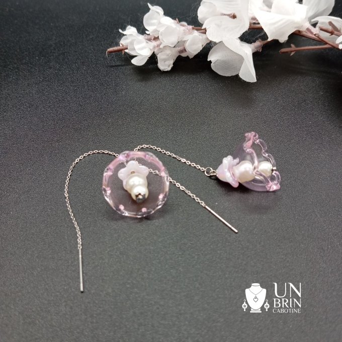 Corolle Rosée : Boucles d'oreilles modulables