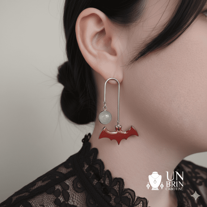 Coffret Bijoux Chauve-Souris – Argent et rouge