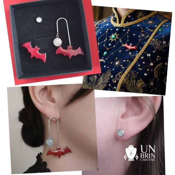Coffret Bijoux Chauve-Souris – Argent et rouge
