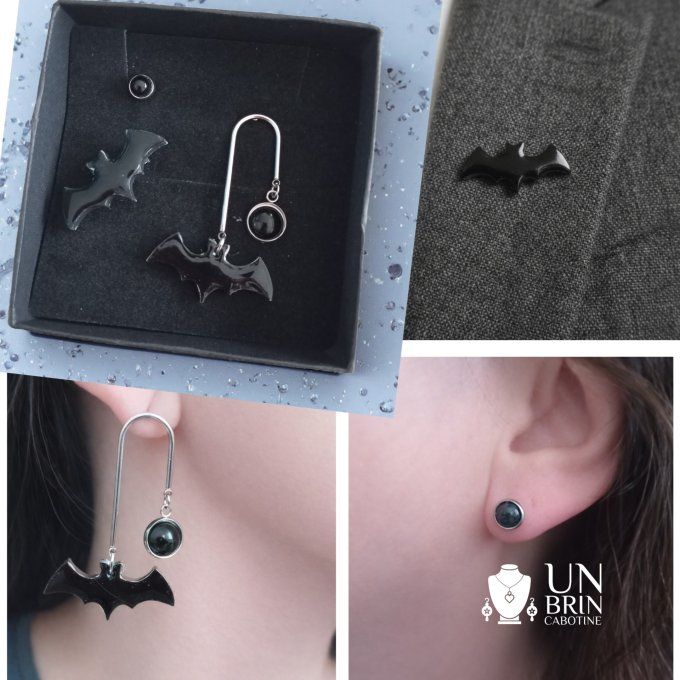 Coffret "Chauve-souris" – Noir et argent