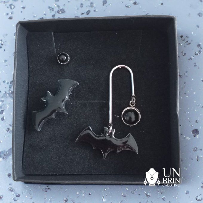 Coffret "Chauve-souris" – Noir et argent