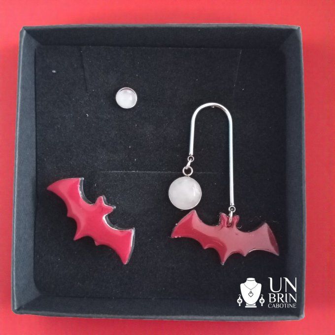 Coffret Bijoux Chauve-Souris – Argent et rouge