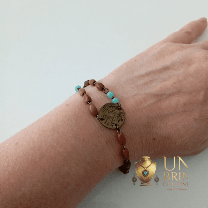 Bracelet "Héritage" - Turquoise et Brun
