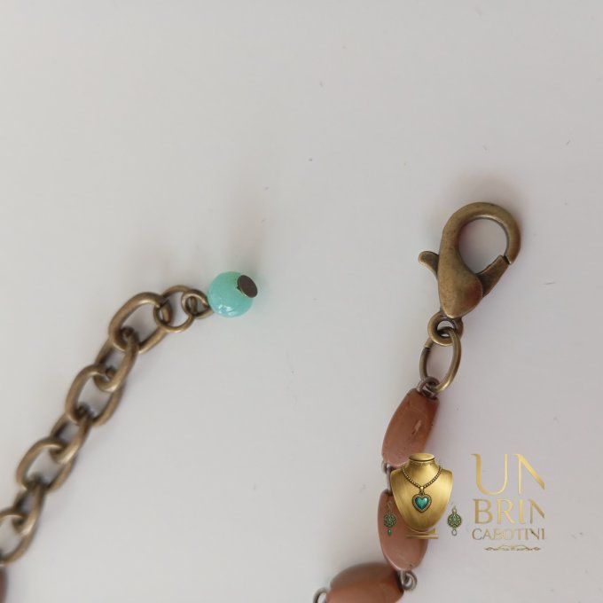 Bracelet "Héritage" - Turquoise et Brun
