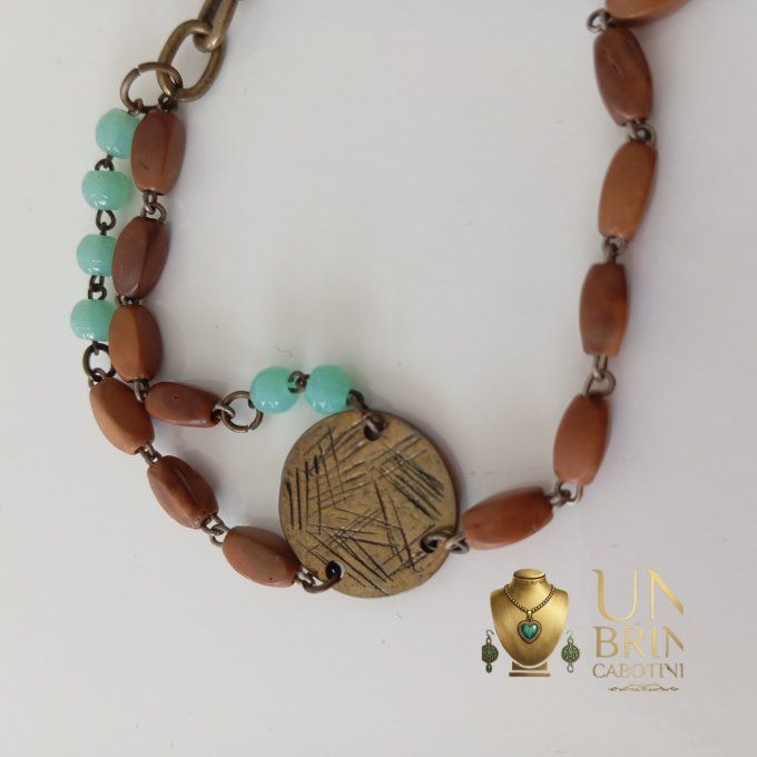 Bracelet "Héritage" - Turquoise et Brun