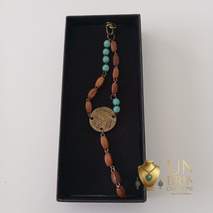 Bracelet "Héritage" - Turquoise et Brun