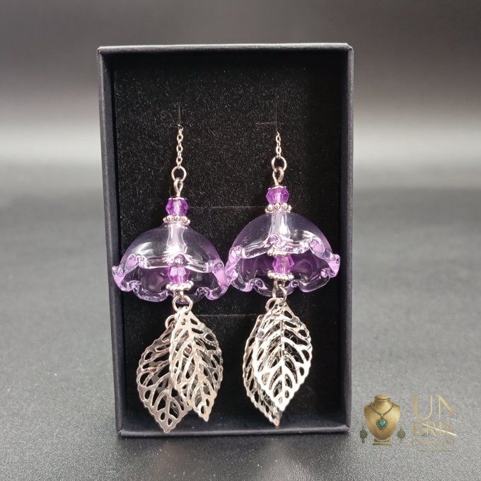 Corolle Violette : Boucles d'oreilles modulables