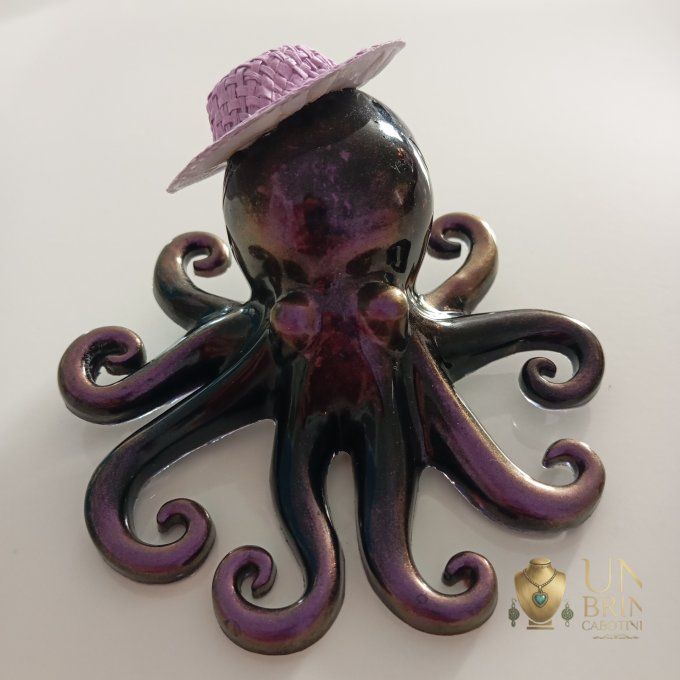 Broche "Poulpi en Vacances"