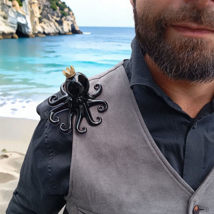 Broche "Poulpi le Gentilhomme"