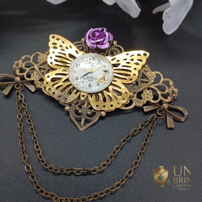 Broche "Papillon de l'Heure"