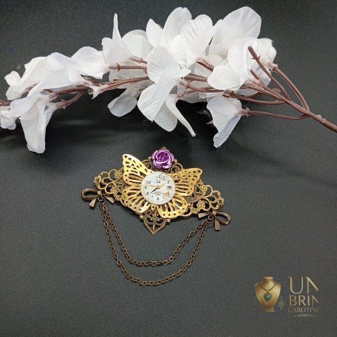 Broche "Papillon de l'Heure"