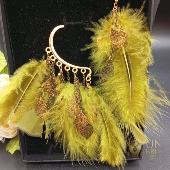 Boucles d'oreilles asymétriques "Forêt Enchantée"