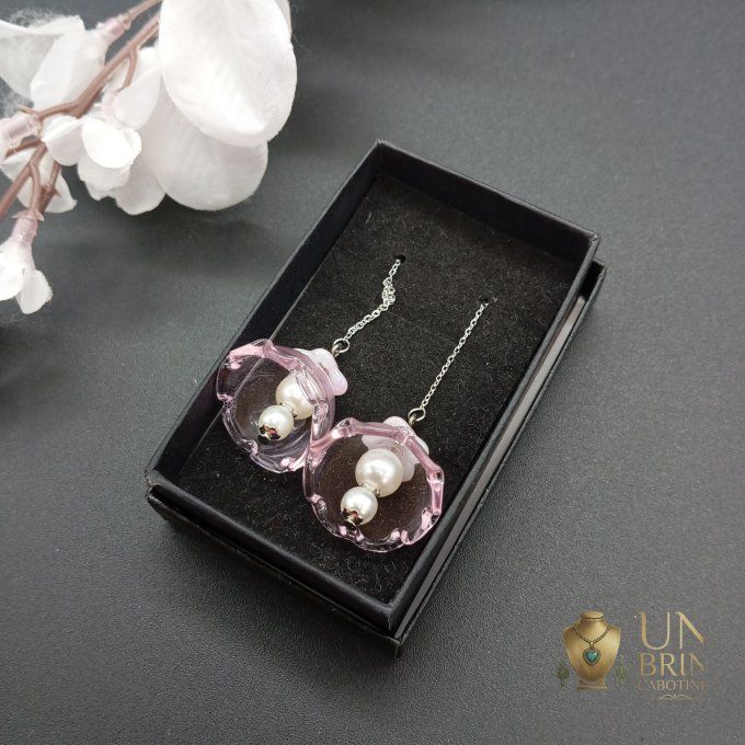 Corolle Rosée : Boucles d'oreilles modulables