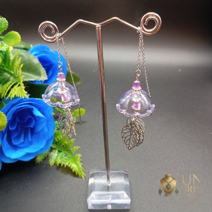 Corolle Violette : Boucles d'oreilles modulables