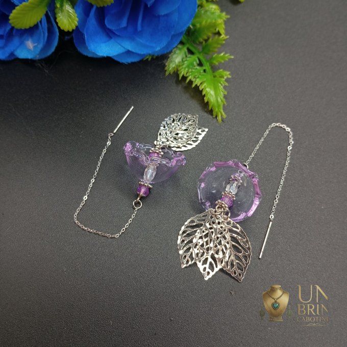 Corolle Violette : Boucles d'oreilles modulables