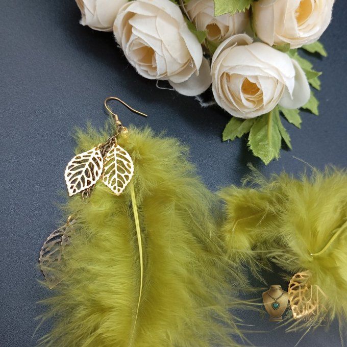Boucles d'oreilles asymétriques "Forêt Enchantée"