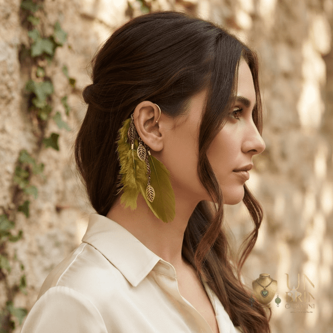 Boucles d'oreilles asymétriques "Forêt Enchantée"