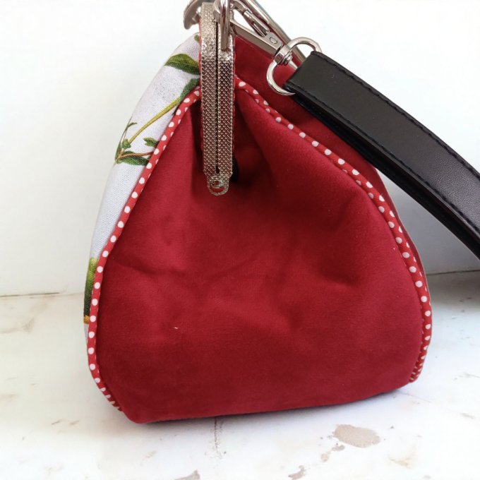 Sac XL Velours Rouge & Lapin Blanc – Pièce Unique - Copie