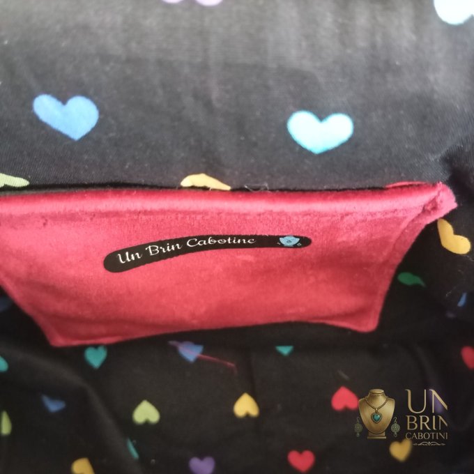 Sac XL Velours Rouge & Lapin Blanc – Pièce Unique - Copie