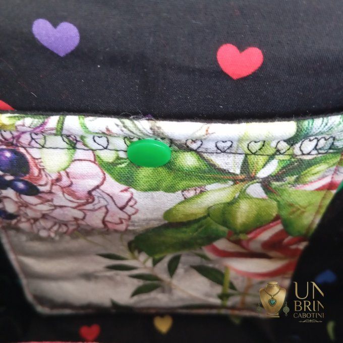 Sac XL Velours Rouge & Lapin Blanc – Pièce Unique