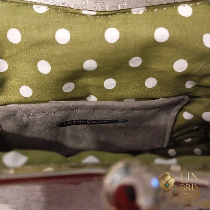 Sac Velours Gris & Lapin au Chapeau – Pièce Unique