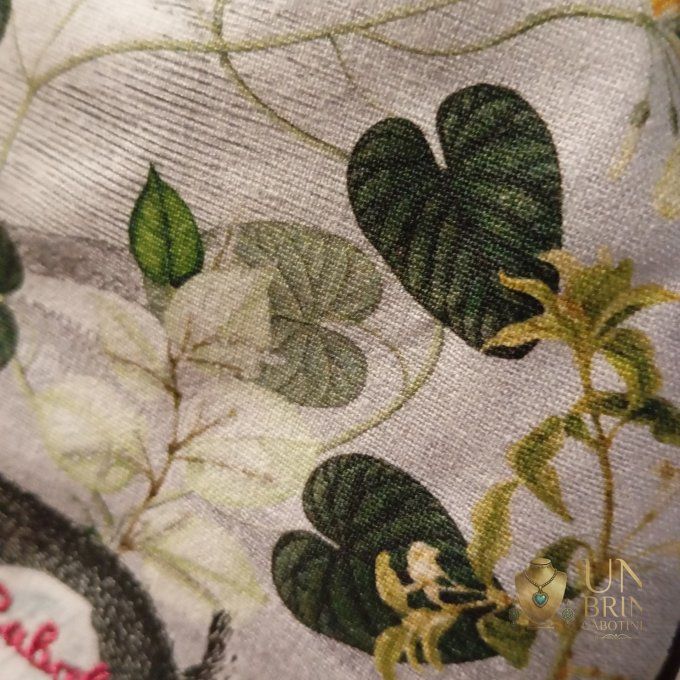 Sac Velours Gris & Lapin au Chapeau – Pièce Unique