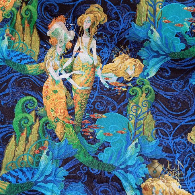 Sac Velours Bleu Électrique & Pieuvre Couronnée – Pièce Unique