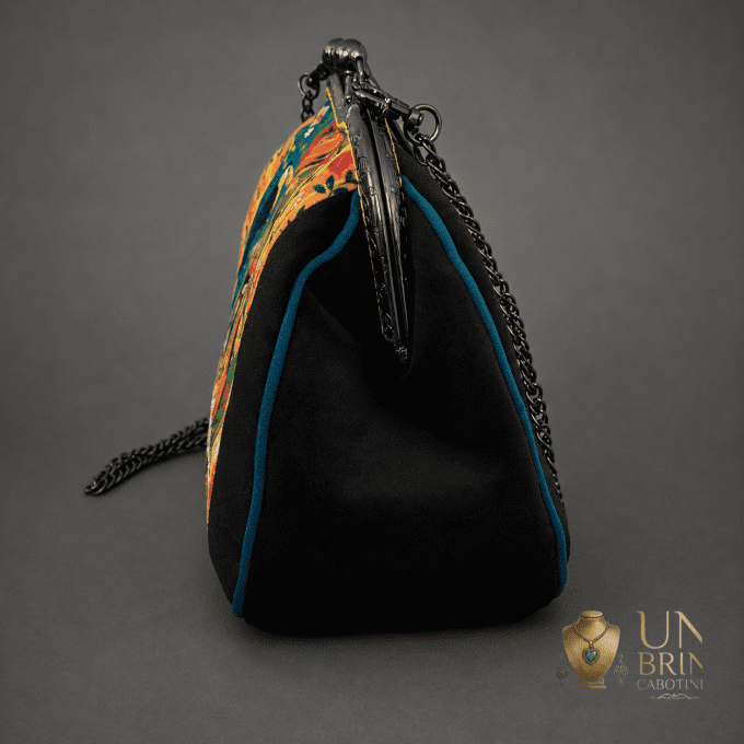 Sac Velours Noir & Frida – Pièce Unique