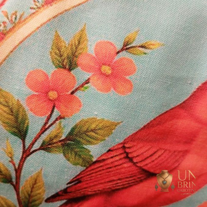 Sac Velours & Cardinaux Rouges – Pièce Unique