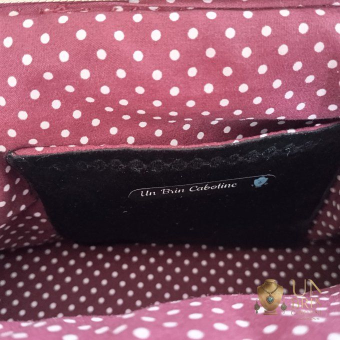 Sac Velours Noir & Gros Pois Rétro – Pièce Unique