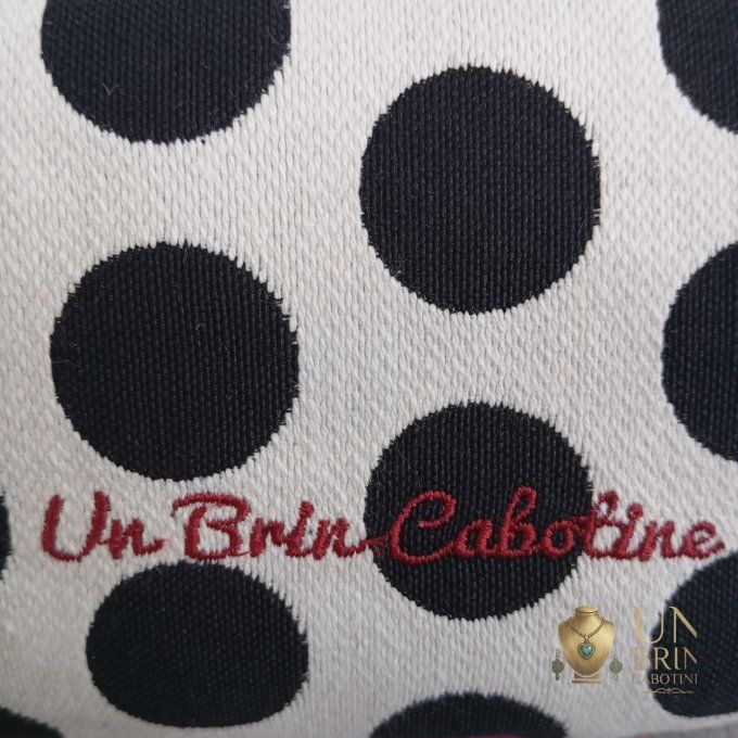 Sac Velours Noir & Gros Pois Rétro – Pièce Unique