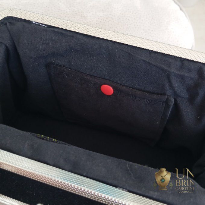 Sac Velours Noir & Gros Pois Rétro (Grand Format XL) – Pièce Unique - Copie