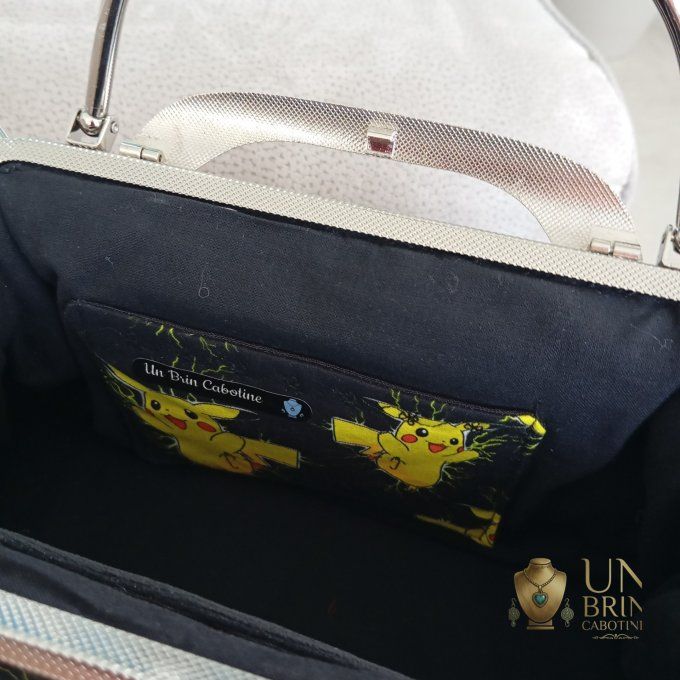 Sac Velours Noir & Gros Pois Rétro (Grand Format XL) – Pièce Unique - Copie