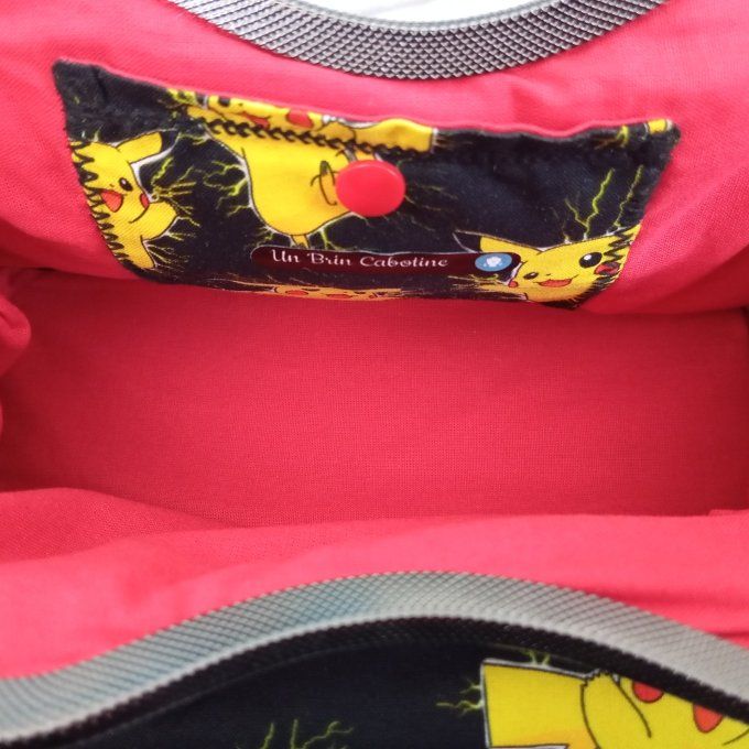 Sac Velours Noir & Imprimé Électrisant (Format Normal) – Déstockage / Pièce Unique