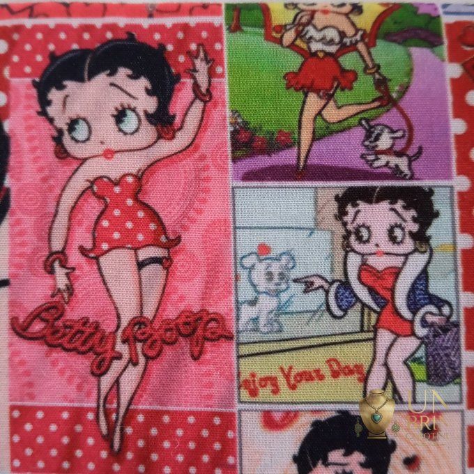Sac Rétro Fermoir Clic-Clac « Betty Boop » en Velours Bleu Électrique