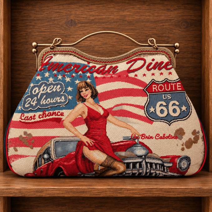 Sac à main « American Diner » (Format XXL) — Pièce unique