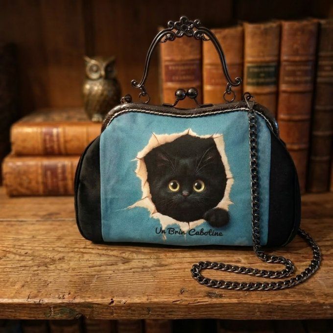 Sac à main « Curieux Minou » — Pièce unique
