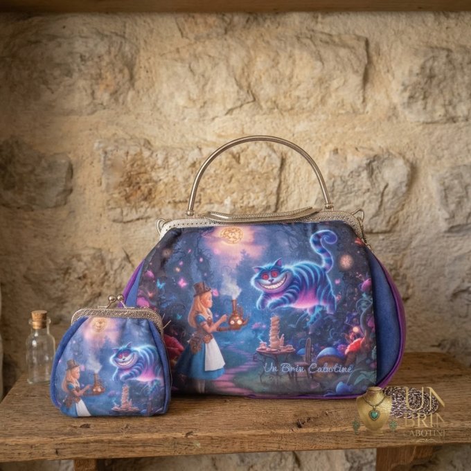Sac à main « Alice & le Chat — Pièce unique