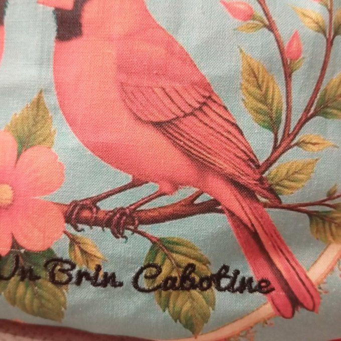 Sac Velours & Cardinaux Rouges – Pièce Unique