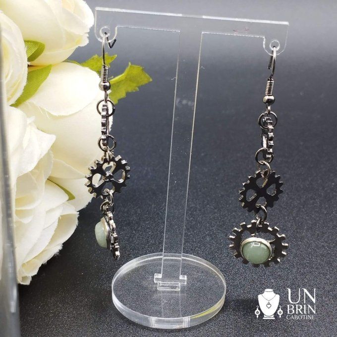 Boucles d'oreilles et aventurine verte