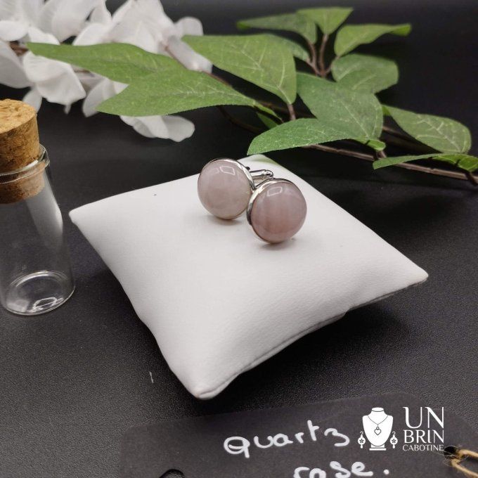 Boutons de manchettes  et quartz rose